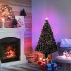 HOMCOM Pre-Lit Fibre Optic Artificial Christmas Tree Holiday Xmas Décor with Tree Topper Multi-Colour (4ft 120cm)