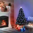 HOMCOM 4FT Pre-Lit Artificial Christmas Tree w/Fibre Optic Decorations LED Light Holiday Home Xmas Decoration-Green