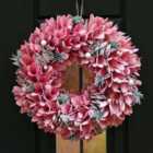 Rose Quartz Crocus Xmas Winter Christmas Festive Wreath, Christmas Wreath for Front Door, Home Decoration 35cm