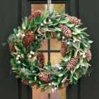 Forest Green Xmas Winter Christmas Festive Wreath, Christmas Wreath for Front Door, Home Decoration 36cm