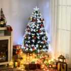 HOMCOM 4ft White Light Artificial Christmas Tree w/ 130 LEDs Star Topper Tri-Base Full Bodied Seasonal Decoration Pre-Lit Home