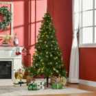 HOMCOM 6 Feet Christmas Tree Warm White LED Light Holiday Home Decoration, Green