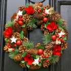 Starry Night Xmas Winter Christmas Festive Wreath, Christmas Wreath for Front Door, Home Decoration 35cm