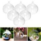 Livingandhome 6 Pack Clear Fillable Christmas Ornaments Hanging Glass Balls Candle Holders Globe 12cm