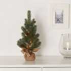 1ft Full Green Pinecone Pre-lit Table top tree