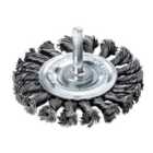 Lessmann - Knotted Wheel Brush with Shank 75 x 12mm, 0.35 Steel Wire