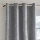 Ensley Chenille Thermal Grey Eyelet Curtains