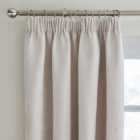 Ensley Chenille Thermal Sandstone Pencil Pleat Curtains