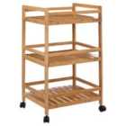 Square Bamboo Kitchen Trolley