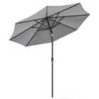 Livingandhome 3m Garden Parasol Patio Umbrella No Base - Light Grey