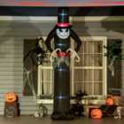 Outsunny 10ft Inflatable Halloween Skinny Ghost in a Tall Hat, Blow-Up Outdoor LED Display for Garden, Lawn, Party, Holiday