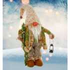 Rustic Forest Christmas Gonk 50cm Standing Holding Lantern With Woolly Hat