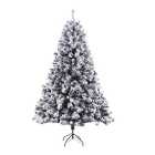 EVRE Snowy White Spruce Artificial Christmas Tree With Pine Cones & Berries 8ft with 1500 PVC Tips, Easy Build Hinged Branches & S