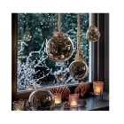 Small Christmas LED Globe Rope Light 30 Warm White LED In A 14cm Mirrored Ball
