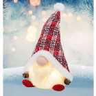 Red Light Up Christmas Gnome Sitting Festive Plush Decoration With Bells 27cm