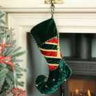 Green Jingle Bell Luxury Velvet Xmas Tree Decoration Christmas Gift Bag Christmas Stocking