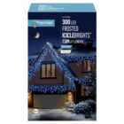 300 LED Blue & White Frosted Icicle LightsChristmas Lights 7.5M Lit Length