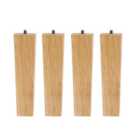 Set of 4 Wood Color Square Solid Wood Furniture Legs Table Legs for DIY Coffee Table Chair Bench Sofa H 20cm