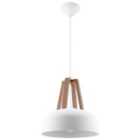 Sollux Pendant Lamp Casco White/Natural Wood