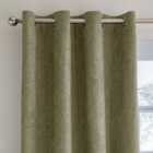 Ensley Chenille Thermal Olive Eyelet Curtains