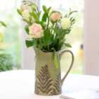Sage Green Ceramic Pitcher Jug Flower Vase