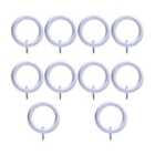 GoodHome Chalki Oak effect White Curtain ring (Dia)35mm, Pack of 10