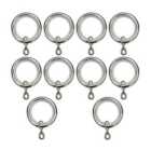 GoodHome Olympe Chrome effect Curtain ring (Dia)19mm, Pack of 10