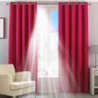 Riva Home Pink Twilight 3-Pass Blackout Eyelet Lined Curtain Pair (W) 229cm x (L) 137cm