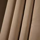 Dreamscene Pencil Pleat Blackout Curtains 2 Thermal Tape Top Heading Panels Ready Made, Beige Natural - 66" x 90"
