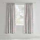 Catherine Lansfield Living Canterbury Floral 66x72 Inch Pencil Pleat Curtains Two Panels Grey