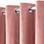 Sienna Capri Supersoft Velvet Eyelet Lined Curtains - Blush Pink, 66" x 90