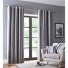 Avenue Charcoal Eyelet Curtains 66 x 72