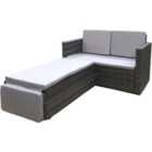 EVRE 2 Seater Outdoor Rattan Garden Love Bed Furniture Set Grey with Weatherproof Cover (ORDER BY 4 PM FOR FREE NEXT DAY DELIVERY)