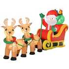 Bon Noel 1.1m Christmas Inflatable Santa Claus on Sleigh LED Lighted Decoration