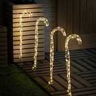 Robert Dyas LED Copper Candy Cane Stakes - Set of 4