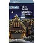 Premier Decorations Mains Operated 720 LED Warm White Snowing Icicles with Timer