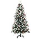 Bon Noel 6Ft Artificial Snow Dipped Christmas Tree Xmas Holiday Pencil Tree Green