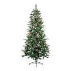 2.1M Slim New Jersey Spruce Christmas Tree With Cones And Berries