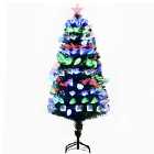 Bon Noel 5' Prelit Artificial Christmas Tree with Fiber Optic Led Light Decoration