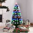 Bon Noel 4' Prelit Artificial Christmas Tree with Fiber Optic Led Light Decoration
