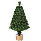 Bon Noel 3Ft Prelit Artificial Christmas Tree Fiber Optic Led Light Decoration