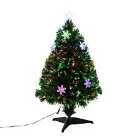Bon Noel 3ft Green Pre-Lit Artificial Christmas Tree with Snowflake LED Lights
