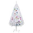 Bon Noel 6ft Snow Artificial Christmas Tree with Various Multi Coloured Ornaments