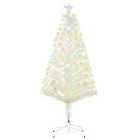 Bon Noel 5ft White Pre-Lit Artificial Christmas Tree with Multi-Colored 230 LED Lights