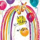 Rainbow Giraffe Birthday Card