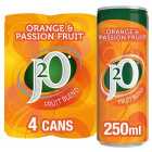 J2O Orange & Passion Fruit 4 Cans 4 x 250ml