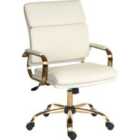 Teknik Vintage White Faux Leather Office Chair