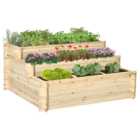 Outsunny 3 Tier Wooden Raised Bed Planter
