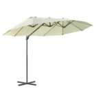 Outsunny Beige Double Overhanging Parasol 4.4m