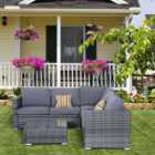 Outsunny 5 Seater Rattan Dining Set